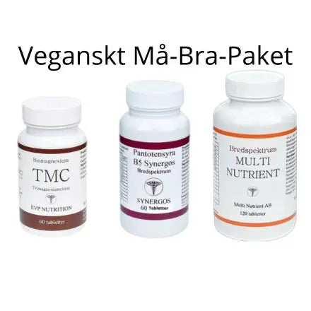 VEGANSKT - Må-Bra-Paket.Trött, energilös, ångest, allergi, tappar hår mm.