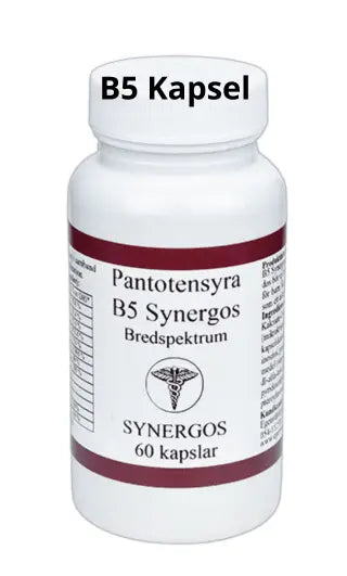 B5 Vitamin Pantotensyra - Favorit! KAPSEL - Trött, minnesproblem, eksem, tappar hår, orkeslös... Pantotensyra